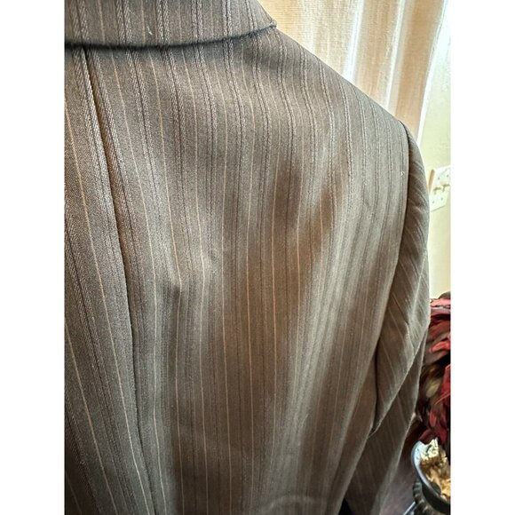 Antonio Melani Blazer‎ Jacket Women 0 Brown Gold Pinstripe Party Career Workwear - Picture 8 of 9